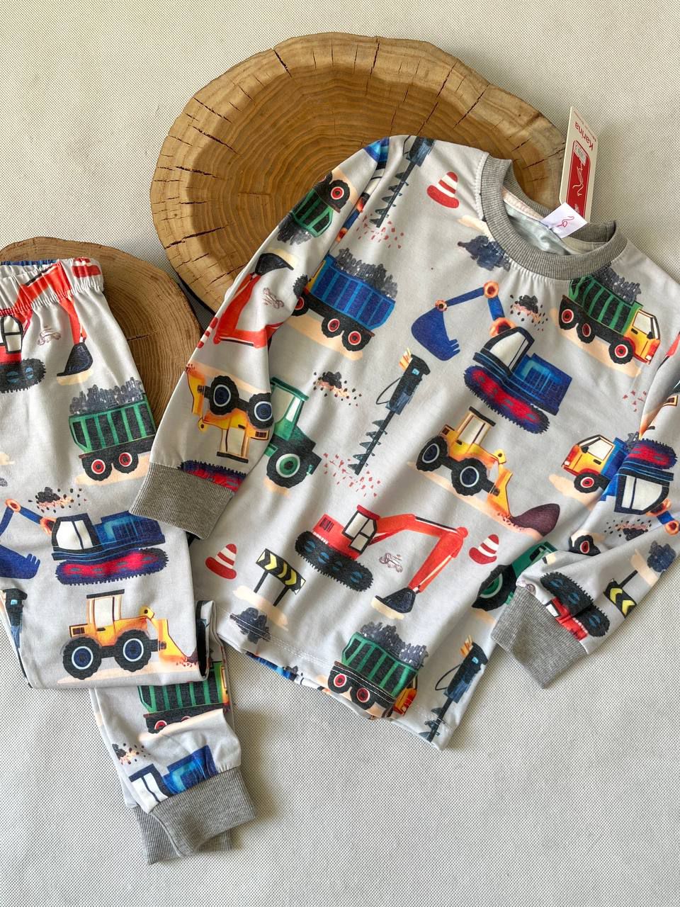 ست آستین بلند و شلوار ماشین آلات معدن 3تا9 سال(71099)