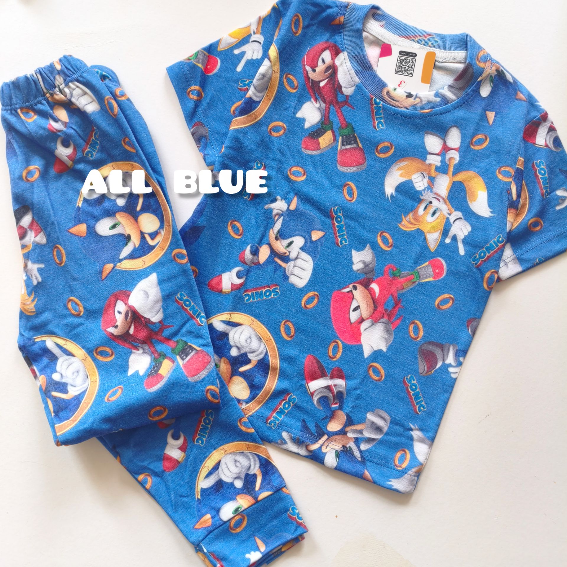 ست آستین کوتاه و شلوار ماشین سونیک وروجک 1تا7 سال(71102)