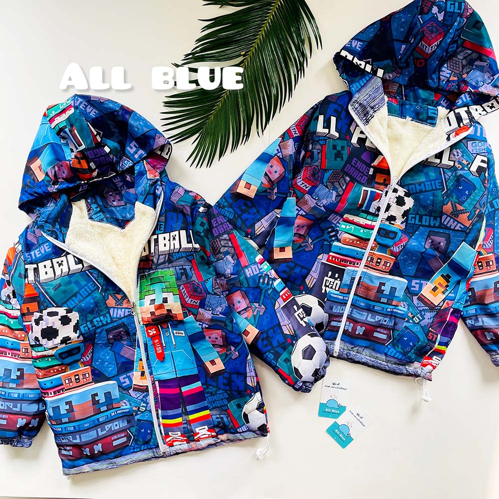 بارانی داخل خز ماینکرافت فوتبال 7تا10 سال (78017)